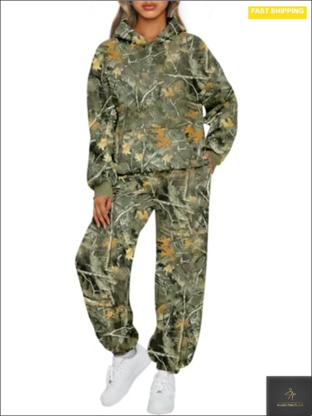 Women's 2 Piece Lounge Sweatsuit Set Cotton Polyester Fleece Hoodie & Joggers